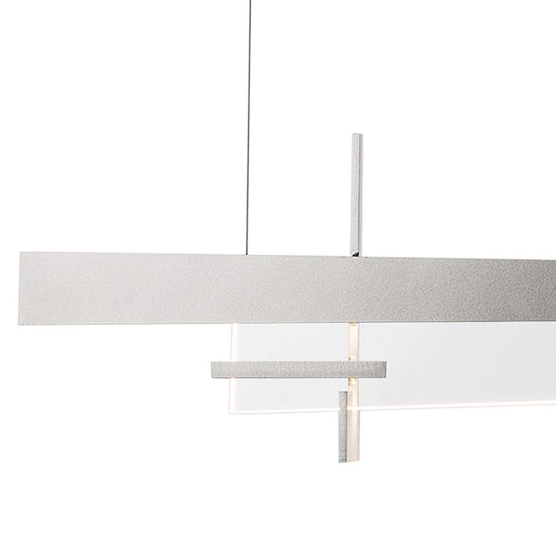 Image 2 Tenon 48 inch Wide Vintage Platinum and Clear Glass LED Linear Pendant more views