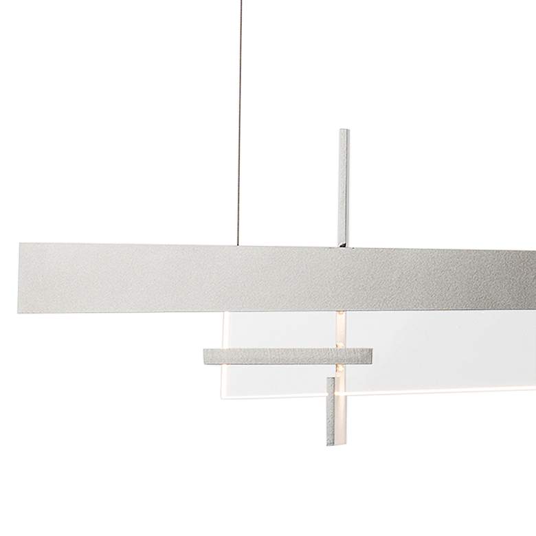 Image 2 Tenon 48" Wide Vintage Platinum and Clear Glass LED Linear Pendant more views
