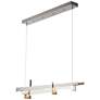Tenon 48" Wide Vintage Platinum and Clear Glass LED Linear Pendant