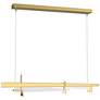 Tenon 48"W Modern Brass Standard LED Pendant With Clear Glass Shade