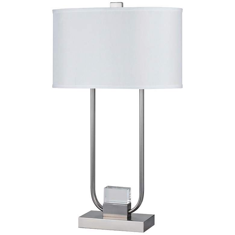 Image 1 Tenso Brushed Steel Table Lamp with LED Night Light