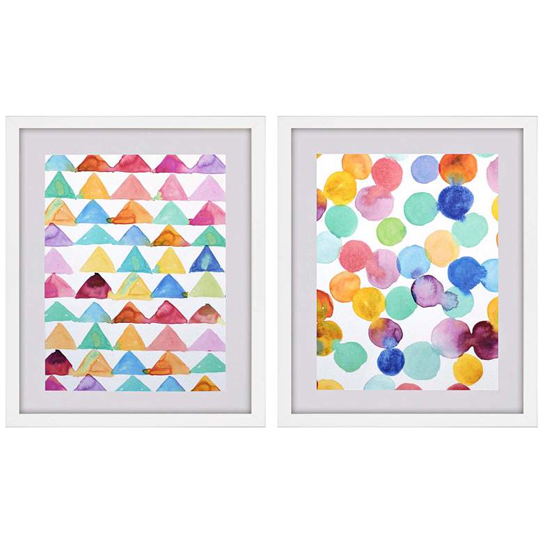 Image 1 Tent and Dots 31 inch High 2-Piece Framed Giclee Wall Art Set