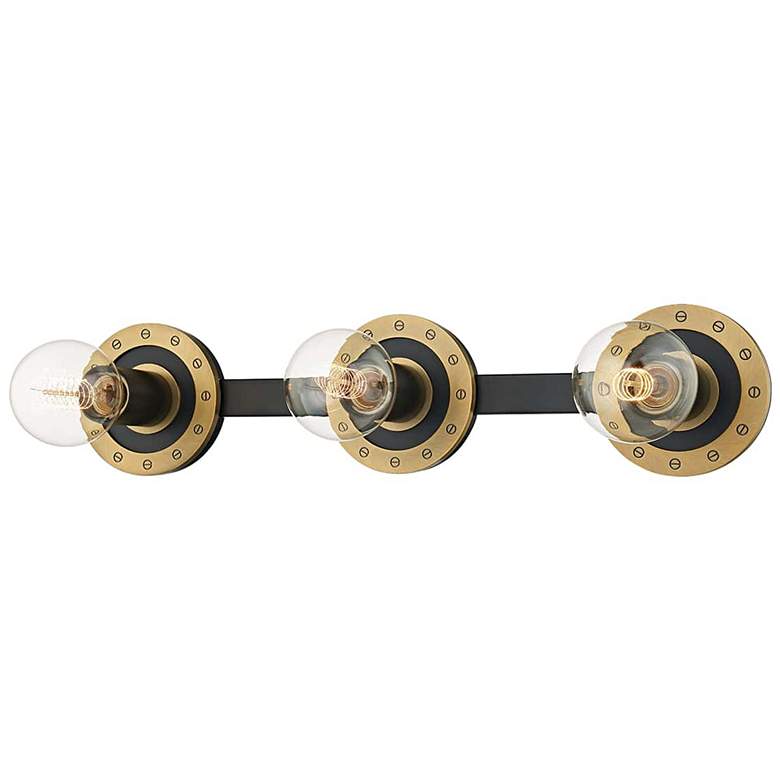Image 1 Teo 21 3/4" Wide Soft Black Patina Brass 3-Light Bath Light