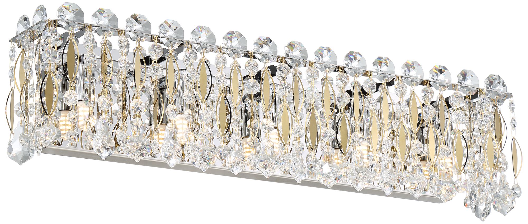 Terazza 24 1/2" Wide Chrome Gold Crystal Bath Light 395W0 Lamps Plus