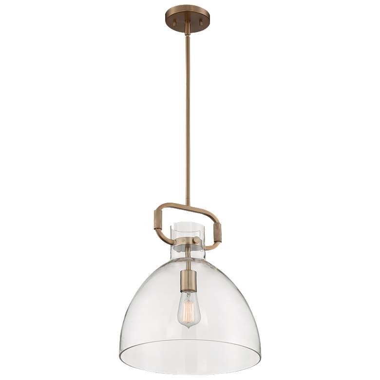 Image 1 Teresa; 1 Light; Bell Pendant Fixture; Burnished Brass Finish
