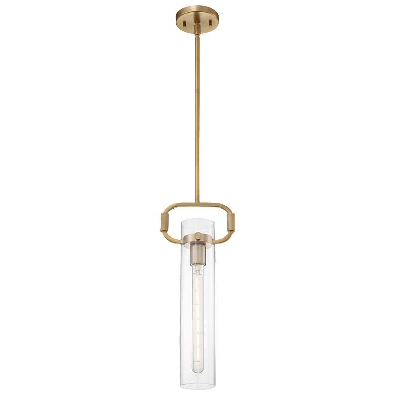 Image 1 Teresa; 1 Light; Cylinder Pendant Fixture; Burnished Brass Finish