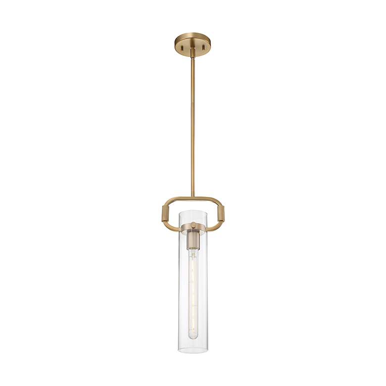 Image 2 Teresa; 1 Light; Cylinder Pendant Fixture; Burnished Brass Finish more views