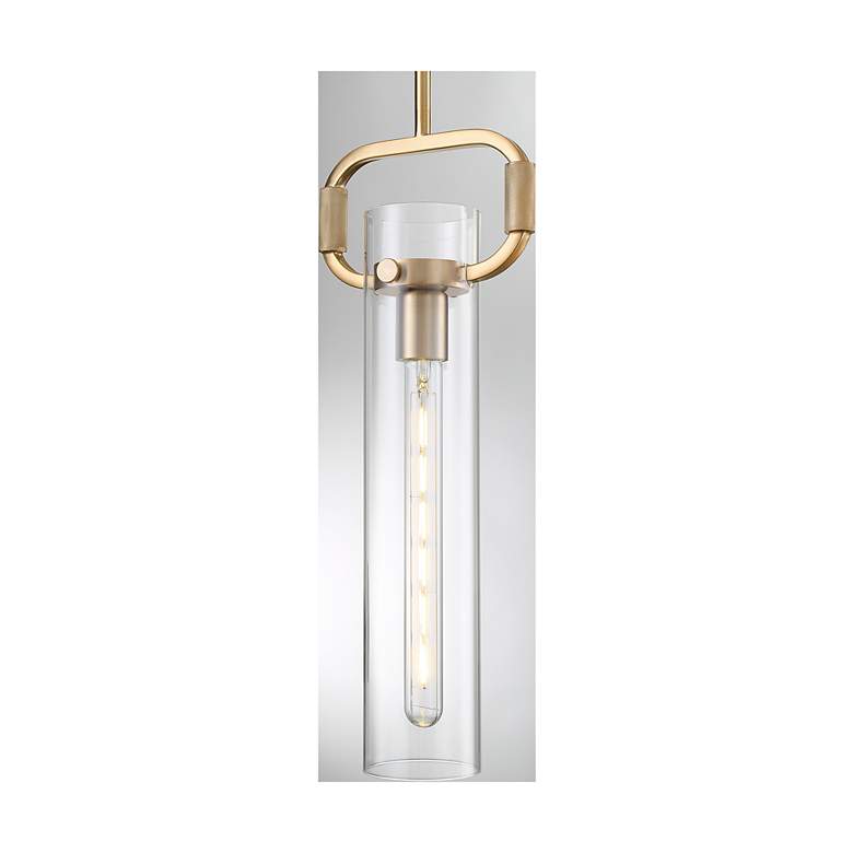 Image 3 Teresa; 1 Light; Cylinder Pendant Fixture; Burnished Brass Finish more views
