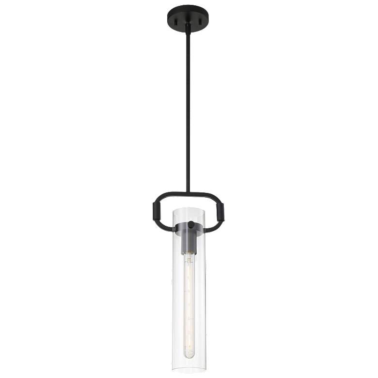 Image 1 Teresa; 1 Light; Cylinder Pendant Fixture; Matte Black Finish
