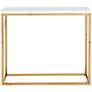 Teresa 35 1/2" Wide White and Brushed Gold Console Table