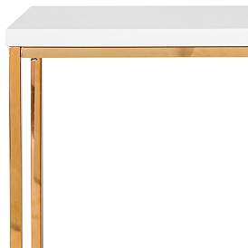 Image2 of Teresa 35 1/2" Wide White and Brushed Gold Console Table more views