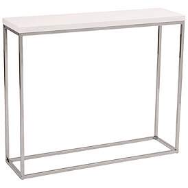 Image1 of Teresa 36" Wide Modern White Steel Console Table