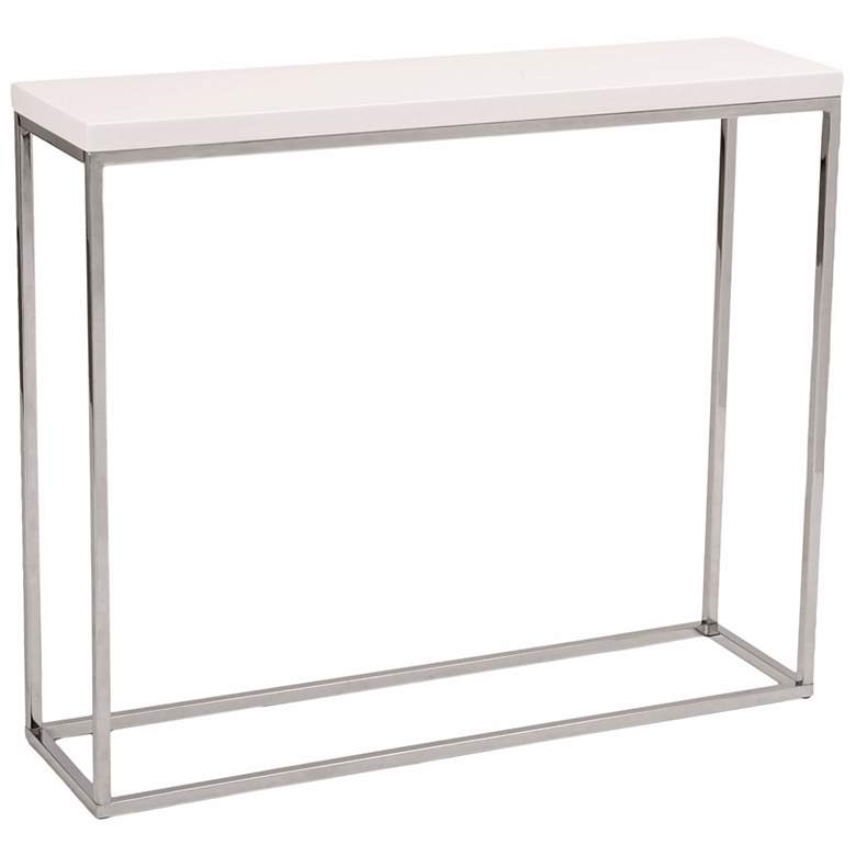 Image 1 Teresa 36" Wide Modern White Steel Console Table