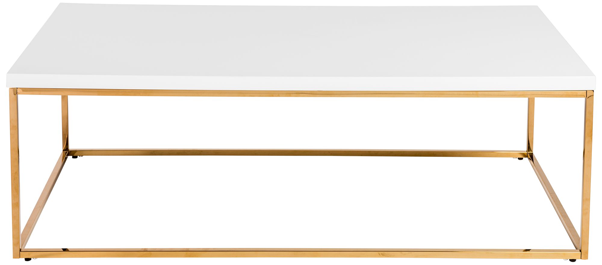 Image Teresa 47" Wide White Wood Gold Metal Coffee Table