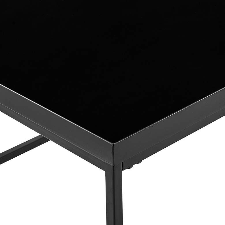 Image 4 Teresa 47 inchW Black Wood Steel Rectangular Coffee Table more views