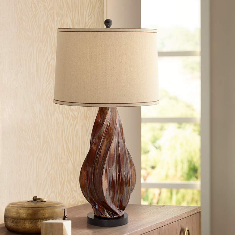 Image 1 Teresa Copper Brown Modern Ceramic Table Lamp