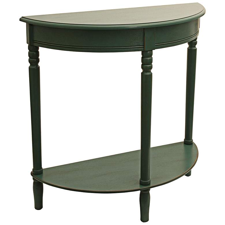 Image 1 Terese 28 1/4 inch Wide Teal Green Half Round Console Table