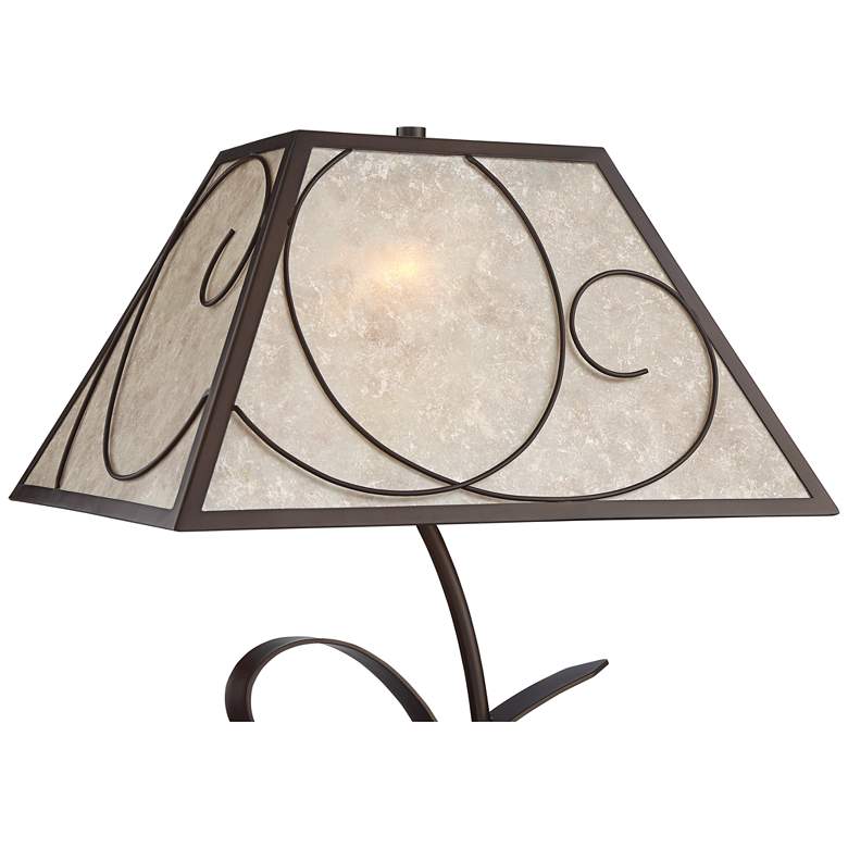 Teri Scroll Brown Table Lamp with Light Mica Shade more views