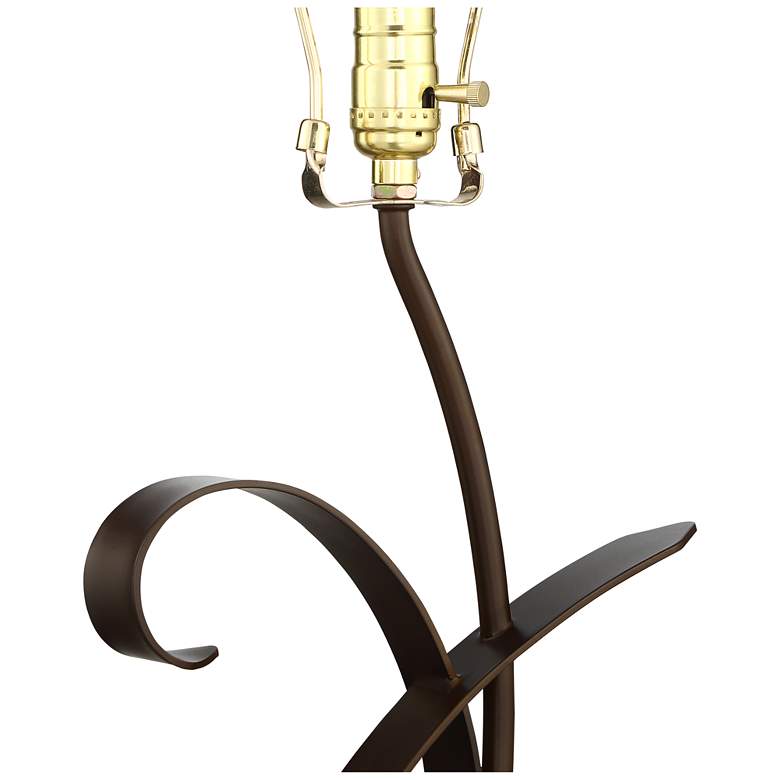 Teri Scroll Brown Table Lamp with Light Mica Shade more views
