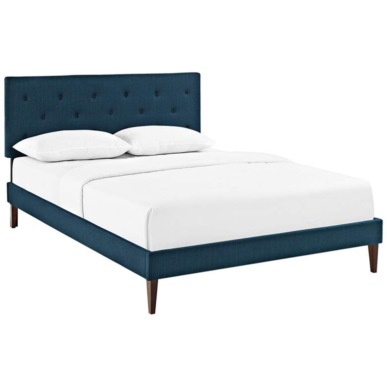 Image 1 Terisa Azure Full Platform Bed with Squared Tapered Legs