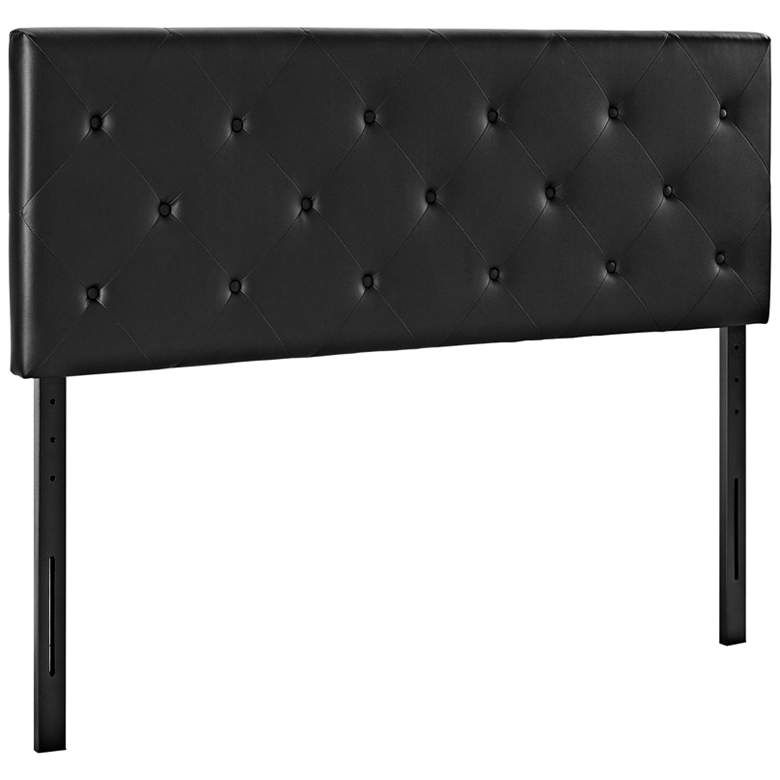 Image 1 Terisa Black Vinyl Upholstered Full Headboard