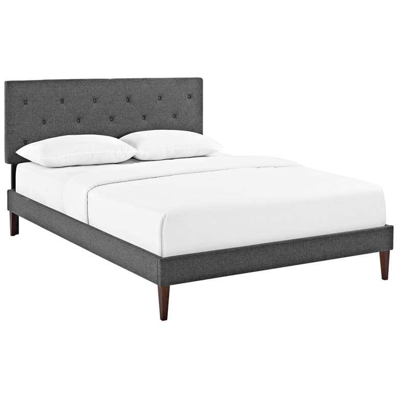 Image 1 Terisa Gray Full Platform Bed with Squared Tapered Legs