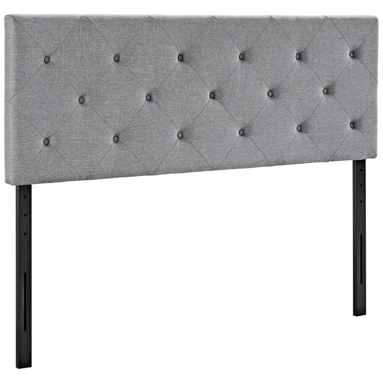 Image 1 Terisa Light Gray Fabric Upholstered Full Headboard