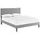 Terisa Light Gray Platform Bed with Round Tapered Legs