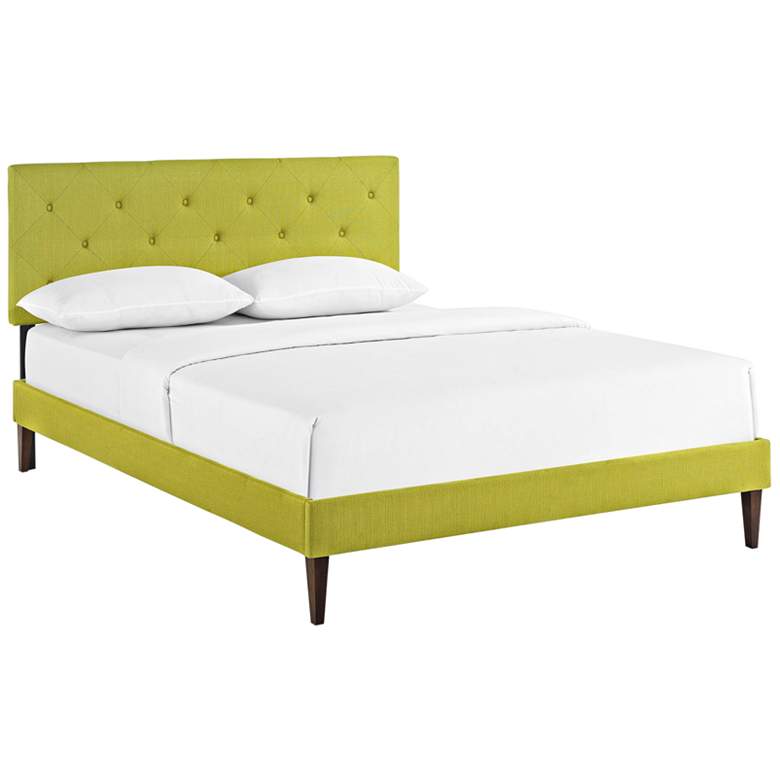 Image 1 Terisa Wheatgrass Full Platform Bed w/ Squared Tapered Legs