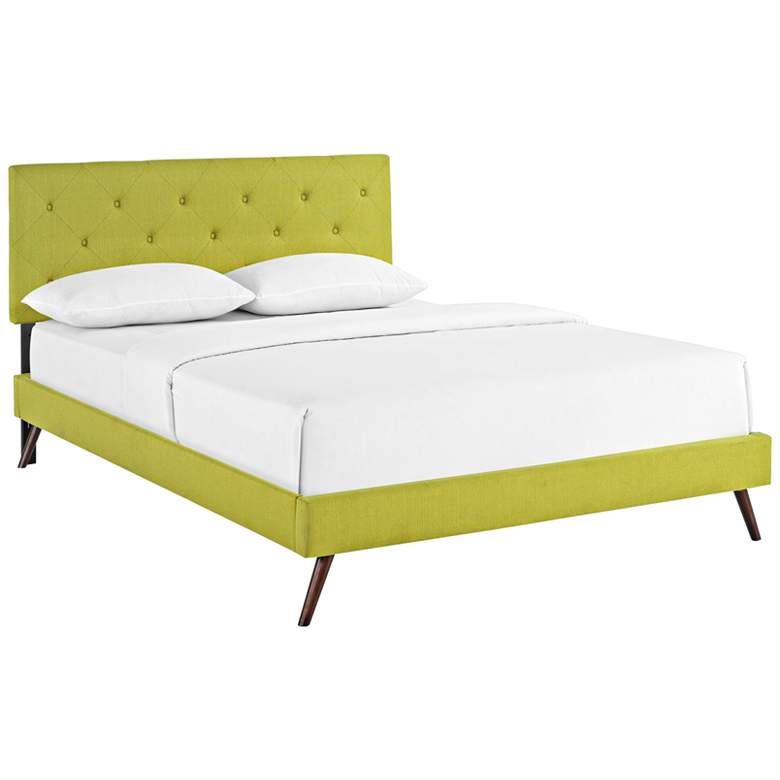 Image 1 Terisa Wheatgrass Full Platform Bed with Round Splayed Legs