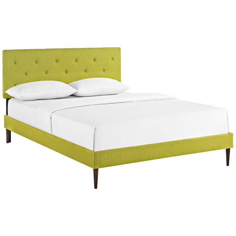 Image 1 Terisa Wheatgrass Full Platform Bed with Round Tapered Legs