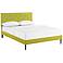 Terisa Wheatgrass Platform Bed with Round Tapered Legs