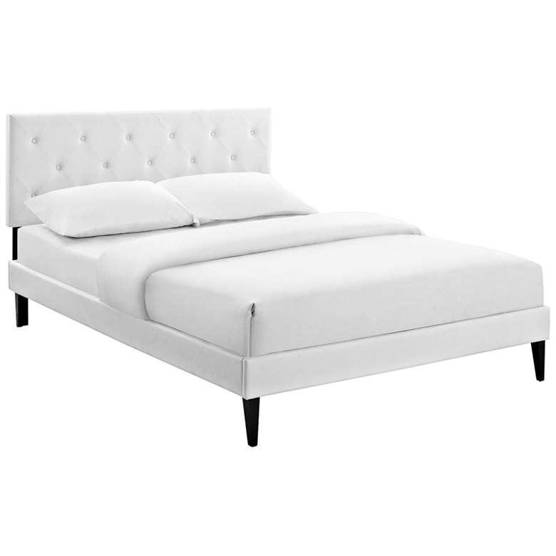 Image 1 Terisa White Full Platform Bed with Squared Tapered Legs