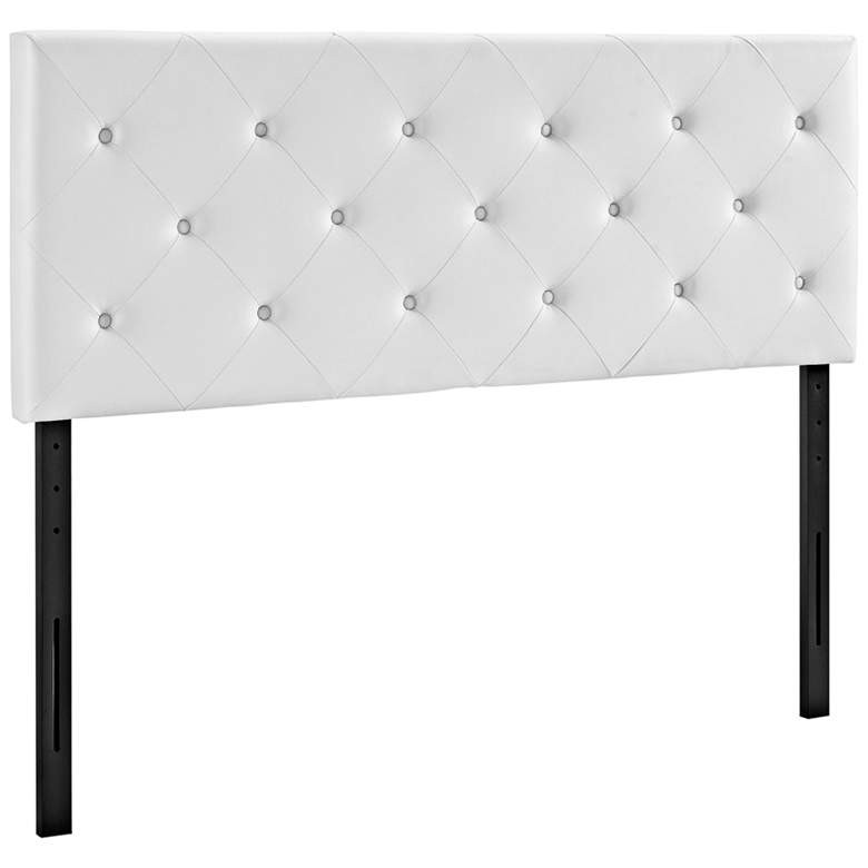 Image 1 Terisa White Vinyl Upholstered Full Headboard