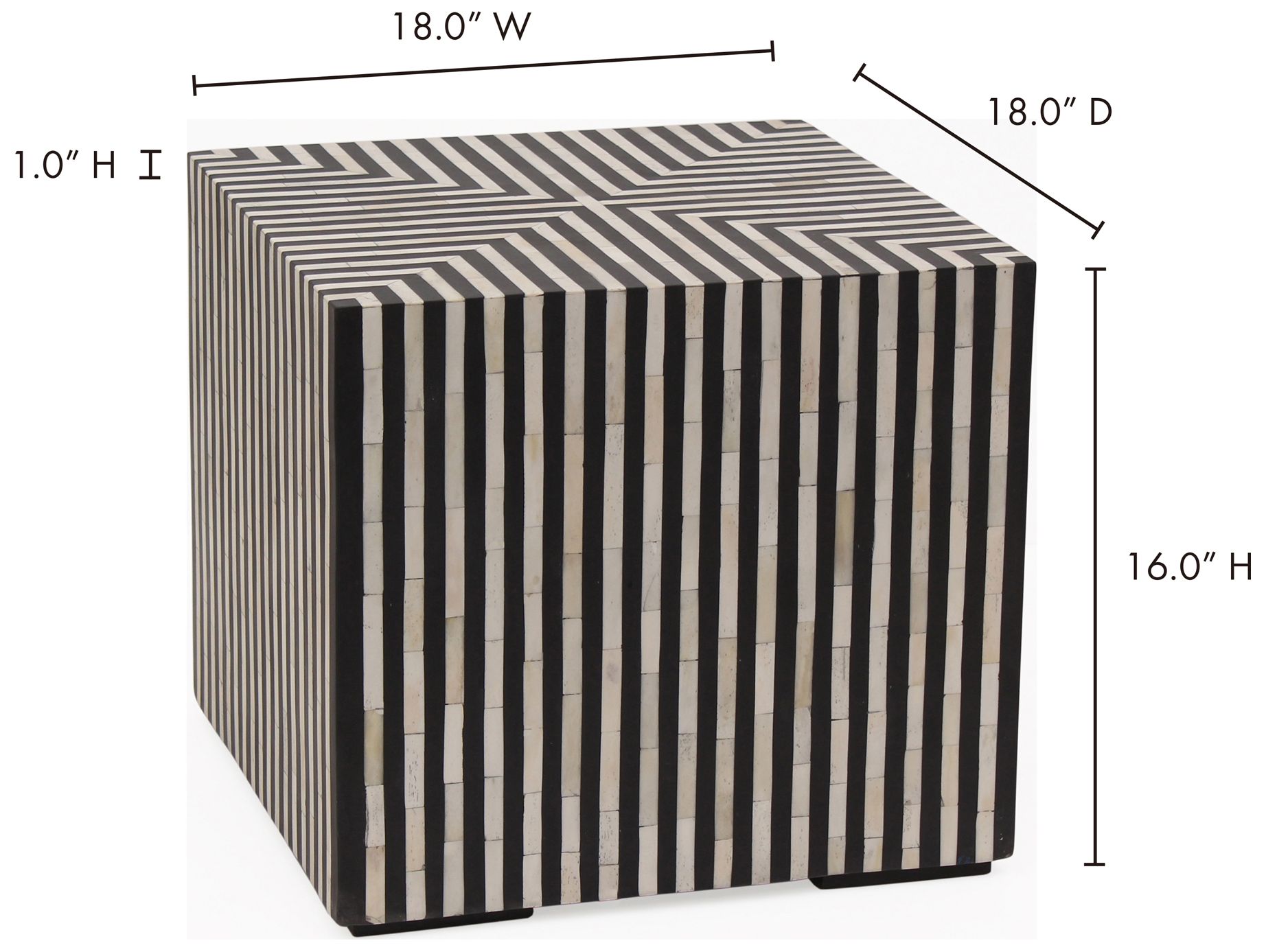 Image 6 Terning Side Table Black and White more views