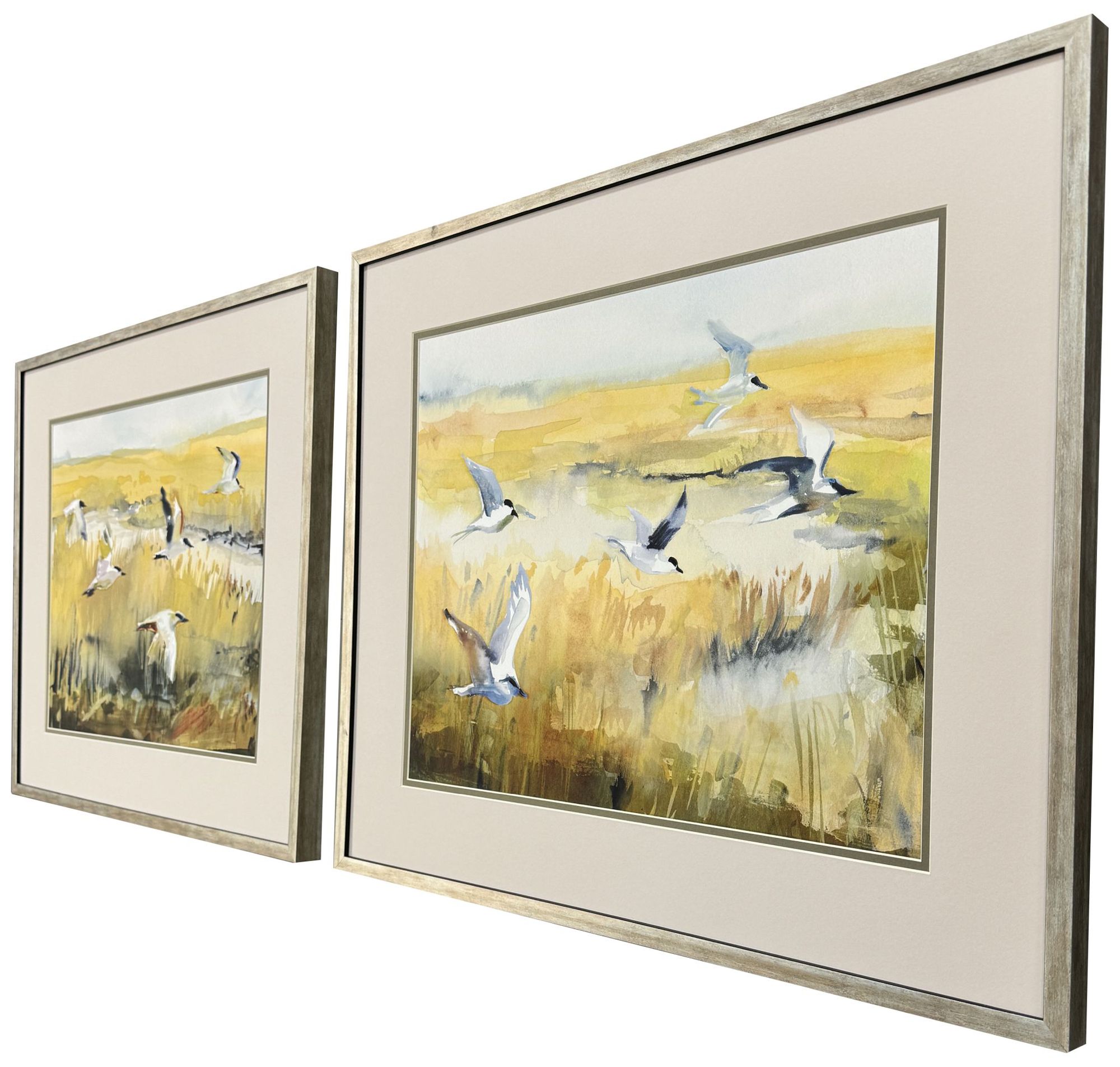 Image 2 Terns on Marsh 27"W x 23"H Framed Art Set of 2 more views