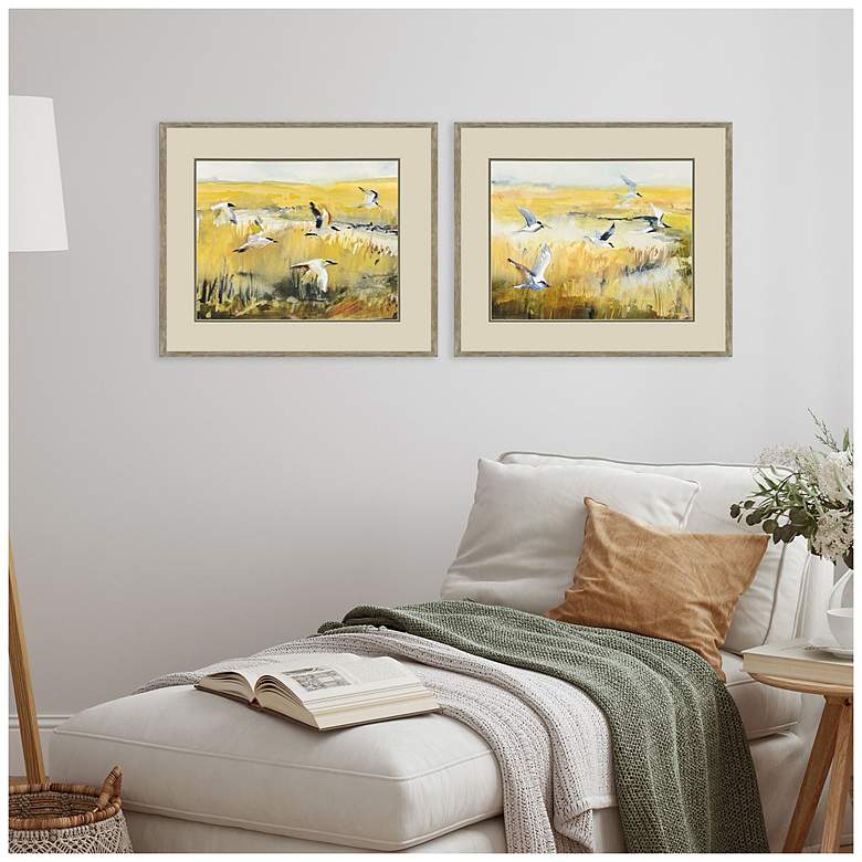 Image 4 Terns on Marsh 27"W x 23"H Framed Art Set of 2 more views