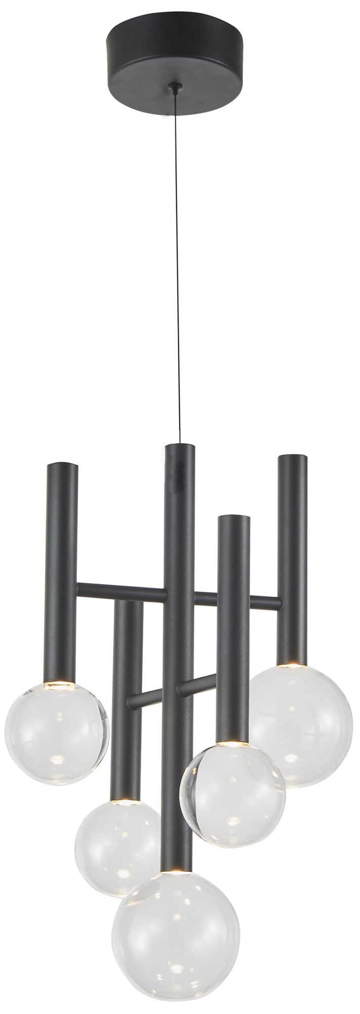 Image 2 Terra 12" Wide 5-Light Black LED Chandelier more views