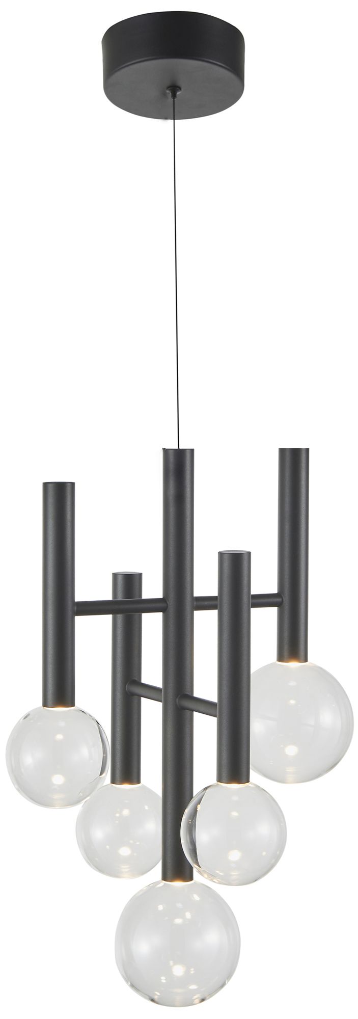 Image 3 Terra 12" Wide 5-Light Black LED Chandelier more views
