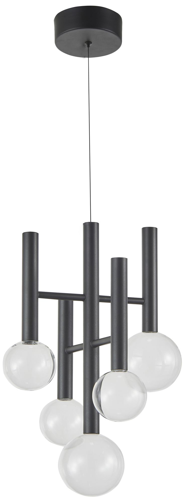 Image 5 Terra 12" Wide 5-Light Black LED Chandelier more views