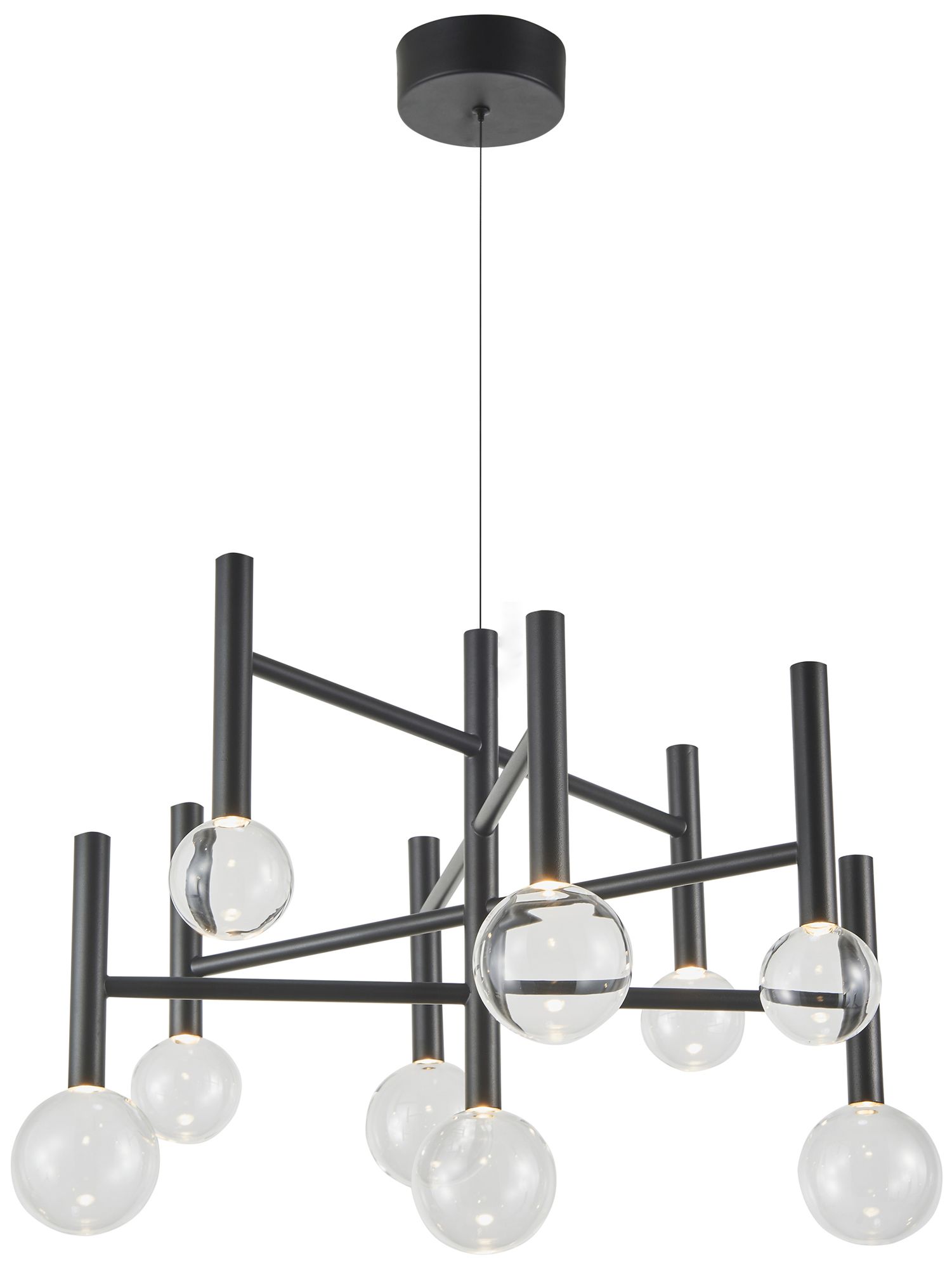 Terra 25.5" Wide 9-Light Black LED Chandelier
