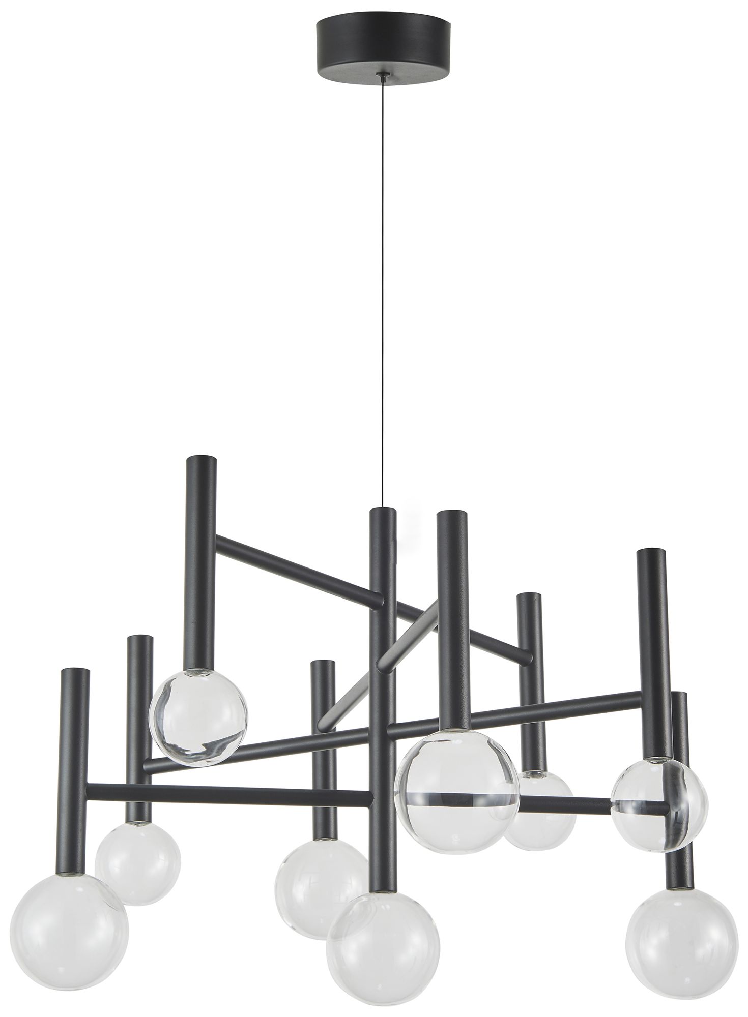 Image 2 Terra 25.5" Wide 9-Light Black LED Chandelier more views
