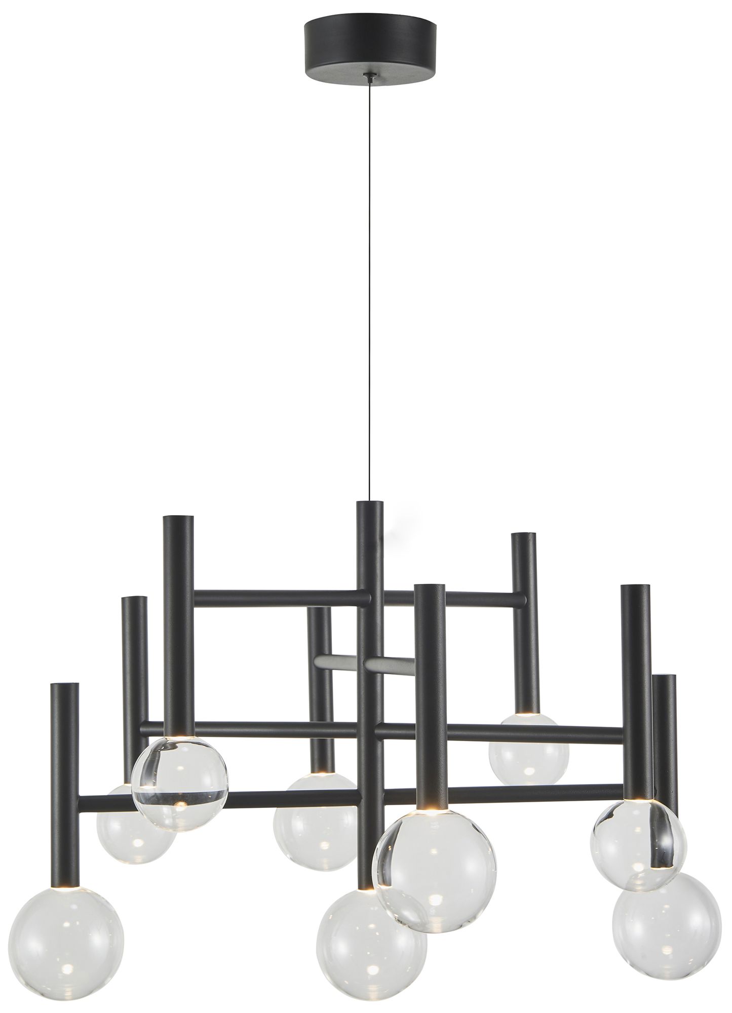 Image 3 Terra 25.5" Wide 9-Light Black LED Chandelier more views