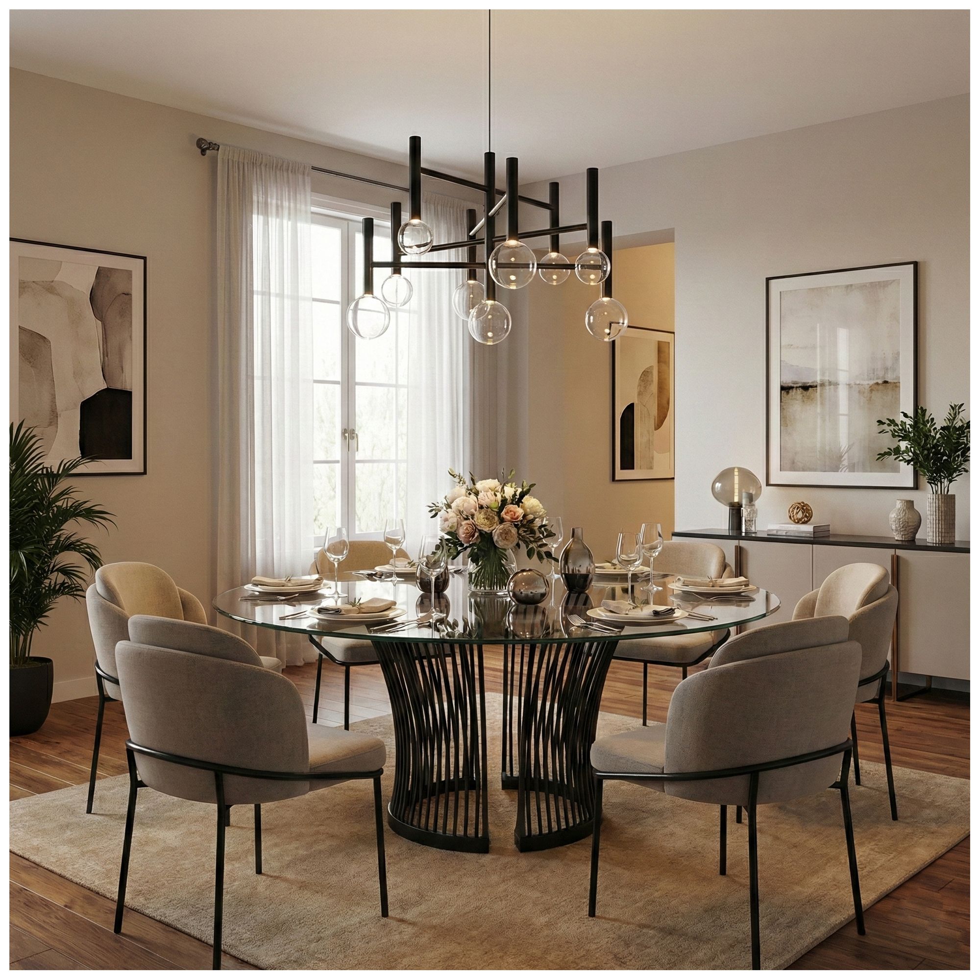 Image 6 Terra 25.5" Wide 9-Light Black LED Chandelier more views