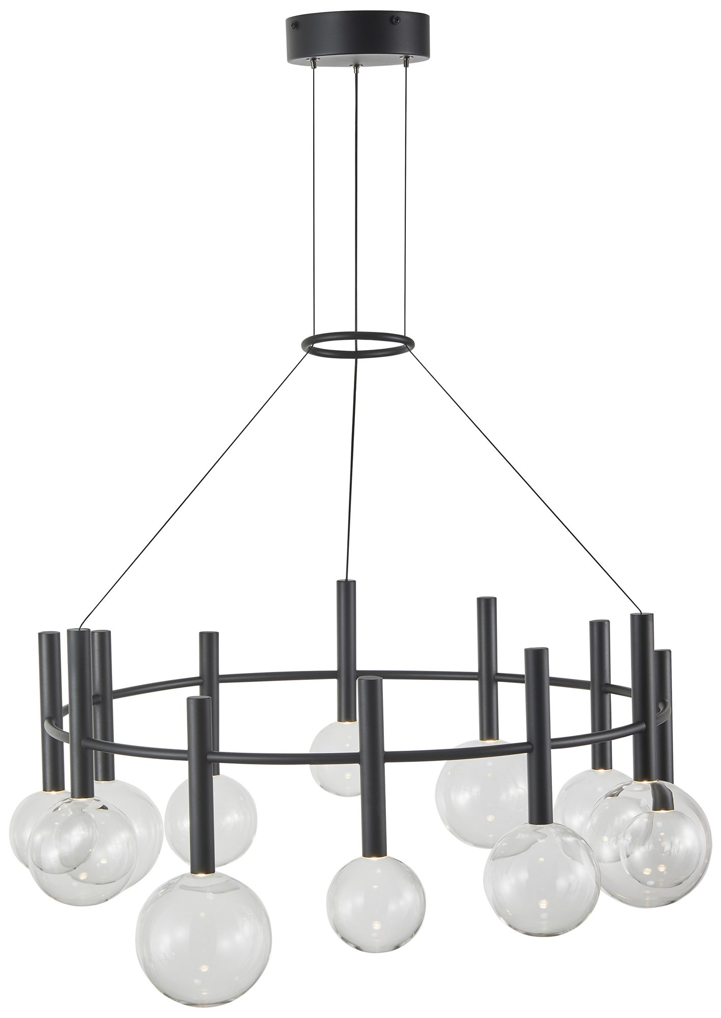 Image 3 Terra 33" Wide 12-Light Black LED Chandelier more views