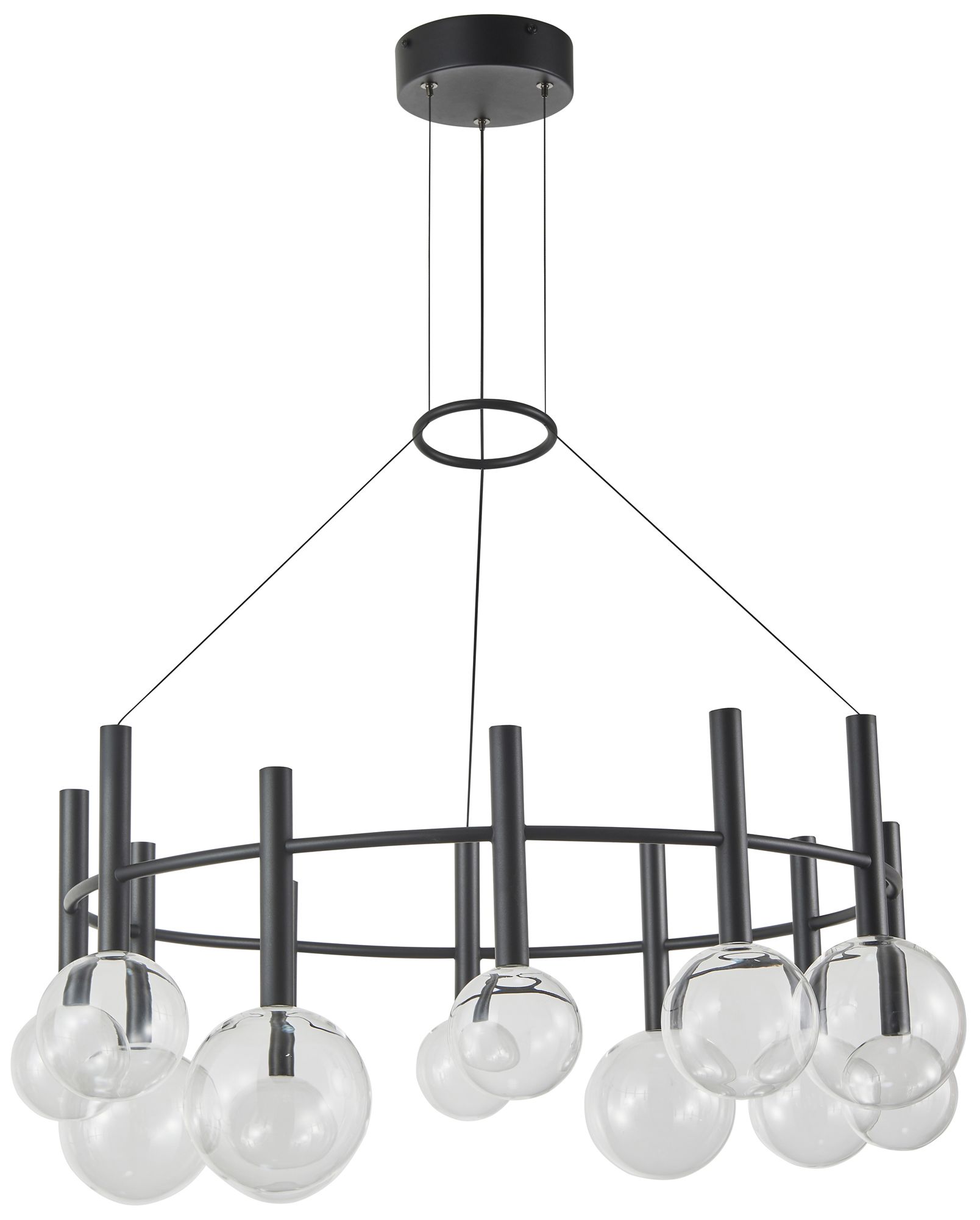 Image 5 Terra 33" Wide 12-Light Black LED Chandelier more views