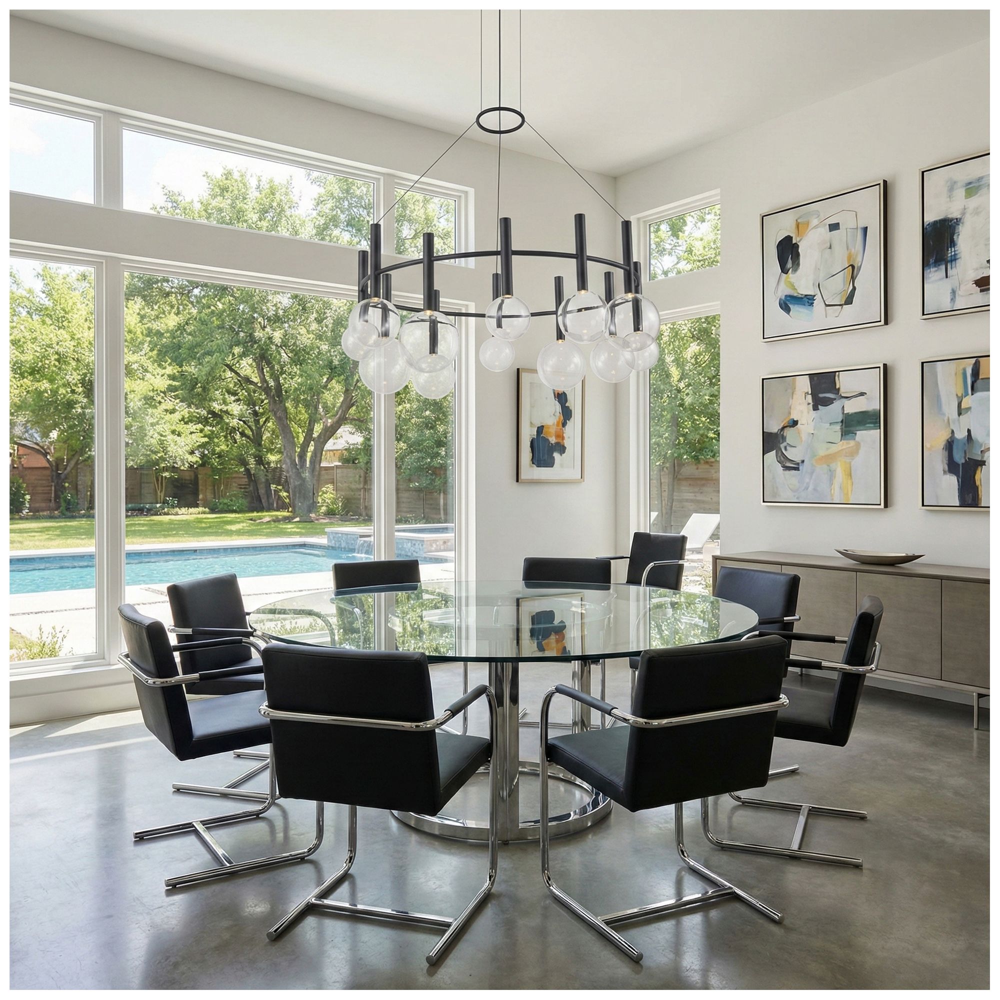 Image 6 Terra 33" Wide 12-Light Black LED Chandelier more views