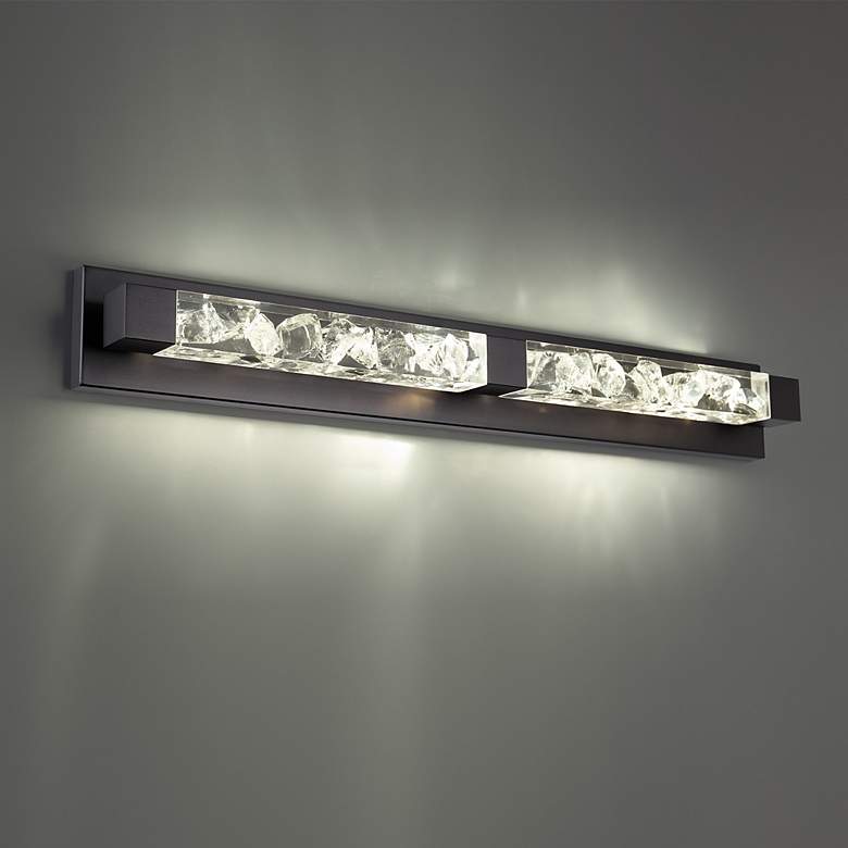 Image 1 Terra 34" Wide Black 2-Light LED Bath Light