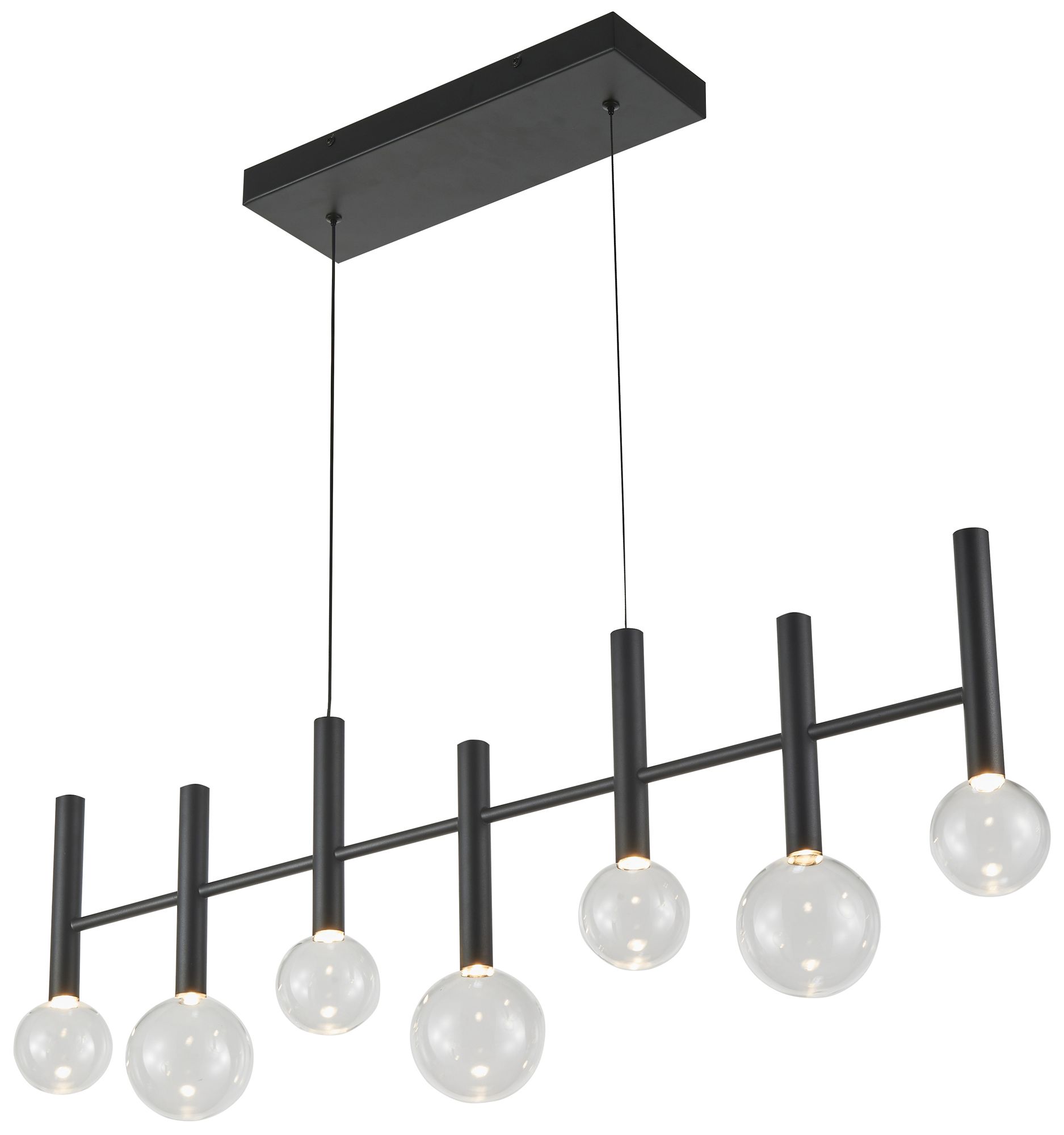 Terra 38.5" Wide 7-Light Black Pendant