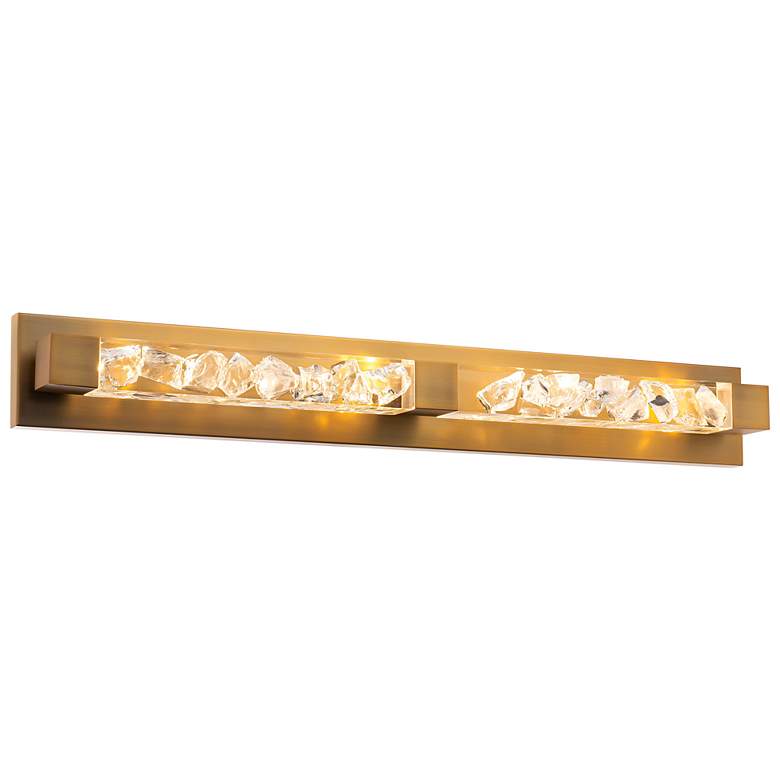 Image 2 Terra 4.5"H x 34"W 2-Light Linear Bath Bar in Aged Brass